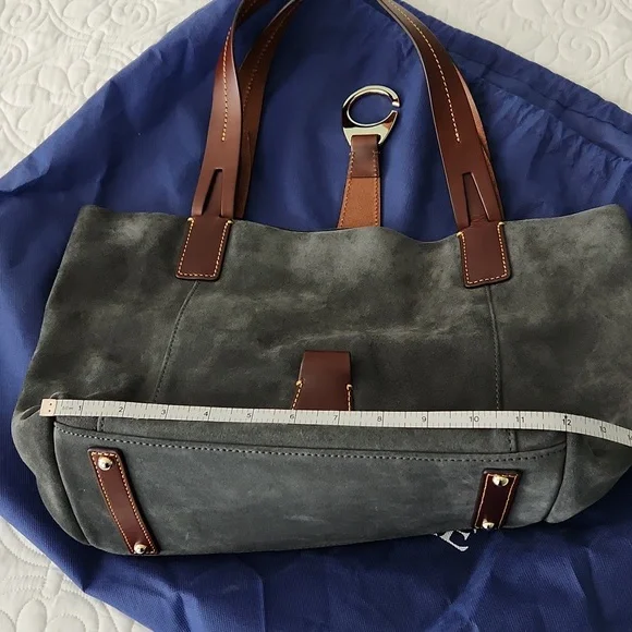 Dooney & Bourke Hunter Green Suede and Leather tote - Picture 14 of 16